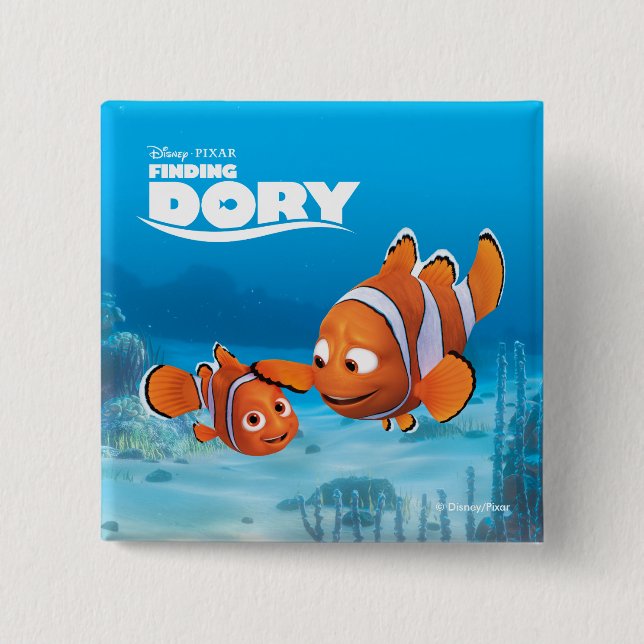 Nemo & Marlin 2 Inch Square Button (Front)