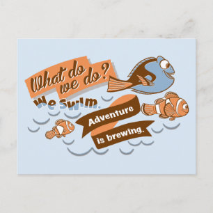Nemo, Marlin & Dory   Adventure is Brewing Postcard