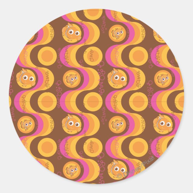 Nemo Retro Pattern Classic Round Sticker (Front)