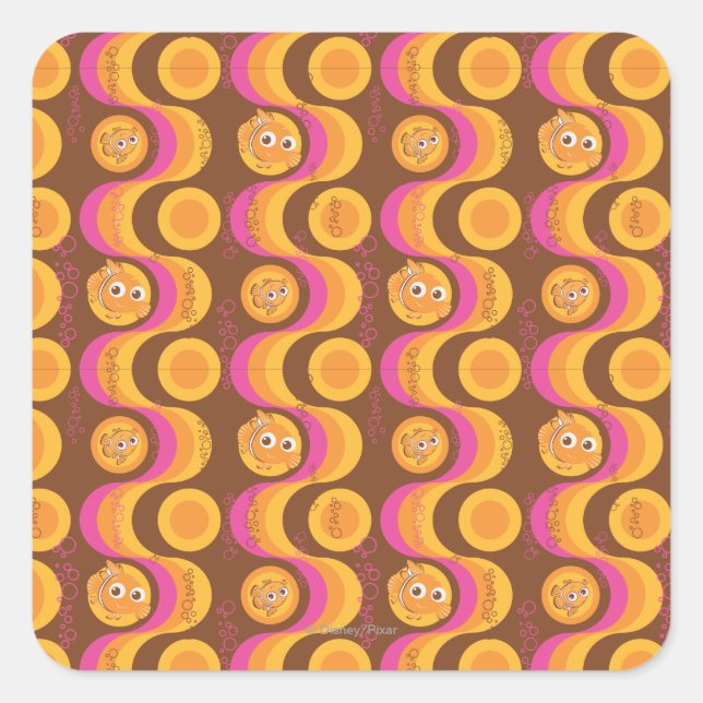 Nemo Retro Pattern Square Sticker (Front)