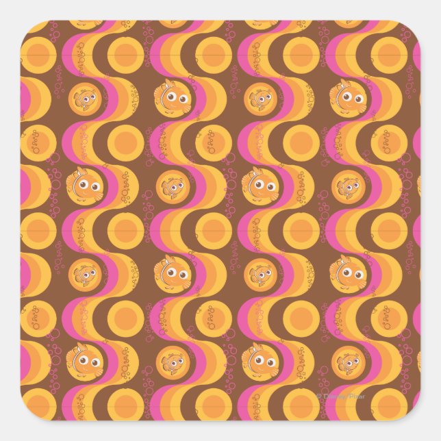 Nemo Retro Pattern Square Sticker (Front)