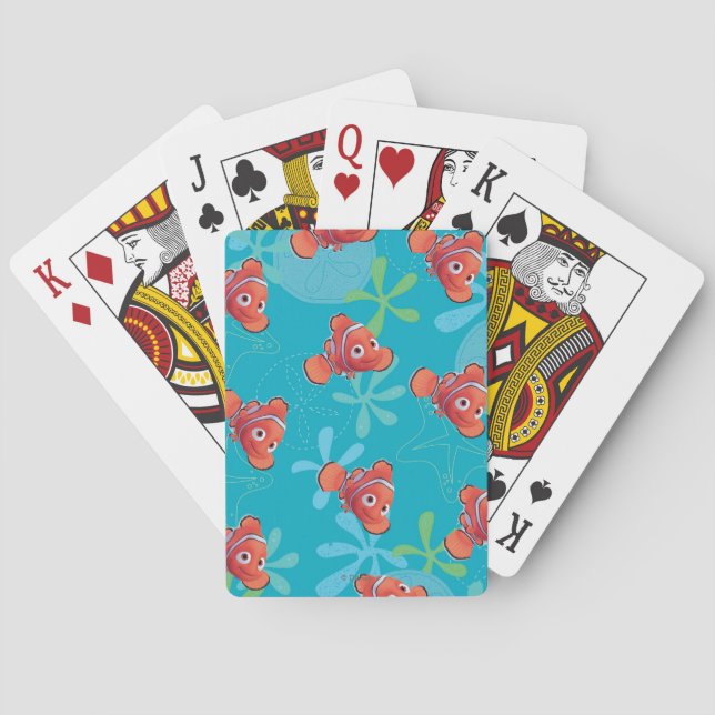 Nemo Teal Pattern Playing Cards (Back)