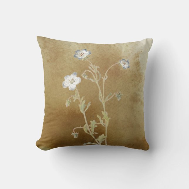 Nemophila Flowers Throw Pillow (Front)