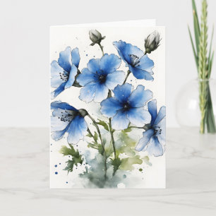 Nemophila - Watercolor flowers Card