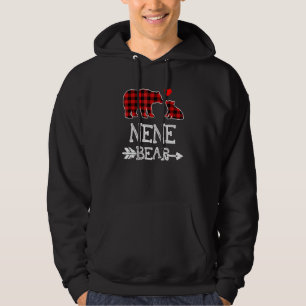 Nene Bear Red Buffalo Plaid Grandma Bear Pajama Hoodie