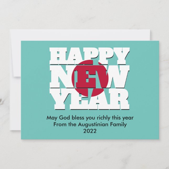 Nengajo Japan Christian HAPPY NEW YEAR Holiday Card (Front)
