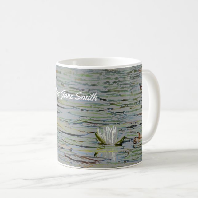Nénuphar Pond Lake Flower I Coffee Mug (Devant droit)
