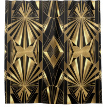 Neo Art Deco Black Gold Geometric Gatsby 