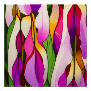 NEO FLORAL COLORFUL ABSTRACT  POSTER