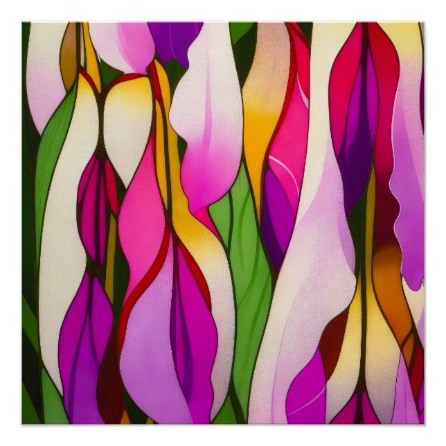 NEO FLORAL COLORFUL ABSTRACT  POSTER (Front)