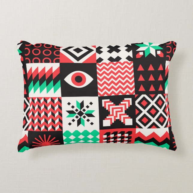 NEO GEO. Geometry pattern graphic design Accent Pillow (Front)