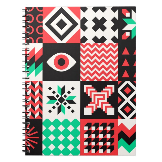 NEO GEO. Geometry pattern graphic design Notebook (Front)