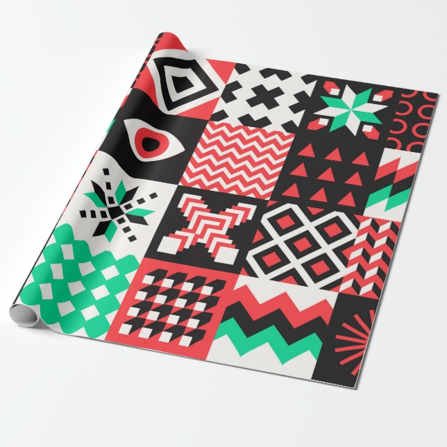 NEO GEO. Geometry pattern graphic design Wrapping Paper (Unrolled)