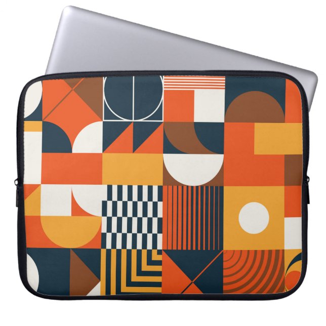 Neo geo: vintage abstract composition laptop sleeve (Front)