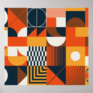 Neo geo: vintage abstract composition poster