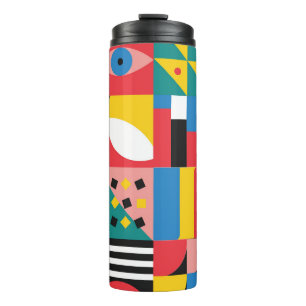 Neo Geometric Colourful Shapes Illustration Thermal Tumbler