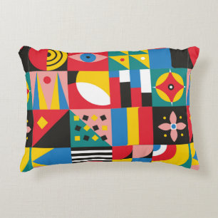 Neo Geometric Illustration. Geometric shapes and p Accent Pillow