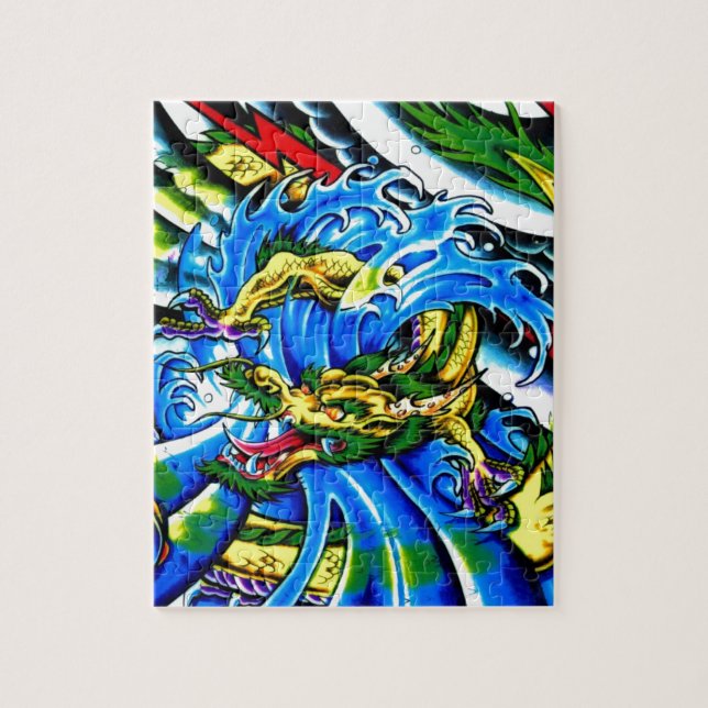 Neo Jap Dragon Tattoo Jigsaw Puzzle (Vertical)