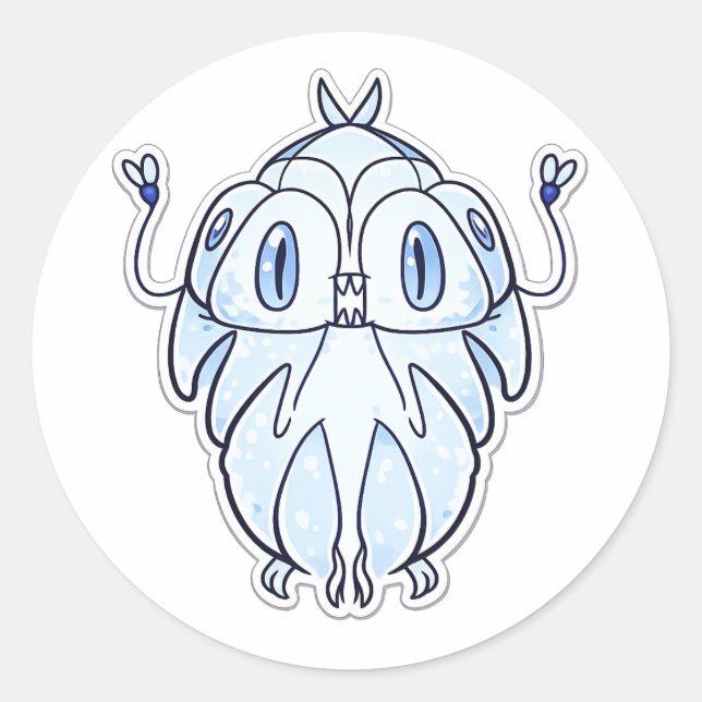 Neo-Kageko Ice Wisp Fantasy Creature Sticker (Front)