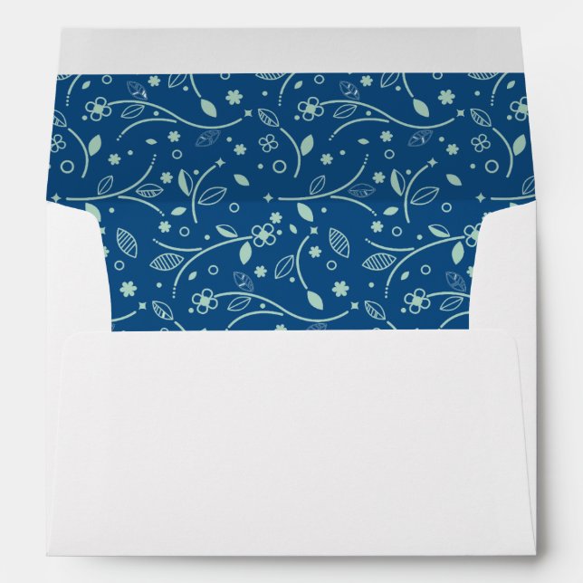 NEO MINT CLASSIC BLUE Elegant Modern Floral Envelope (Back (Bottom))