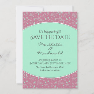 NEO MINT DUSKY PINK It's Happening Modern Floral Save The Date