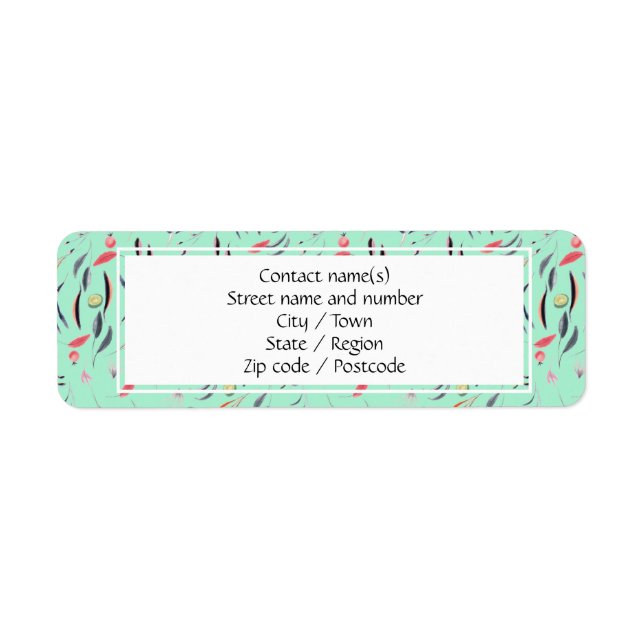 NEO MINT Floral Personalized Return Address (Front)
