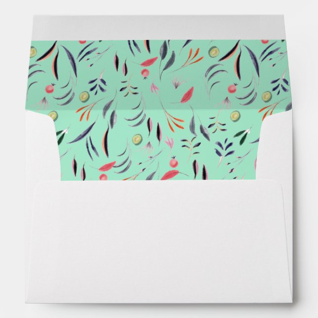NEO MINT Personalized Floral WEDDING Scripture Envelope (Back (Bottom))