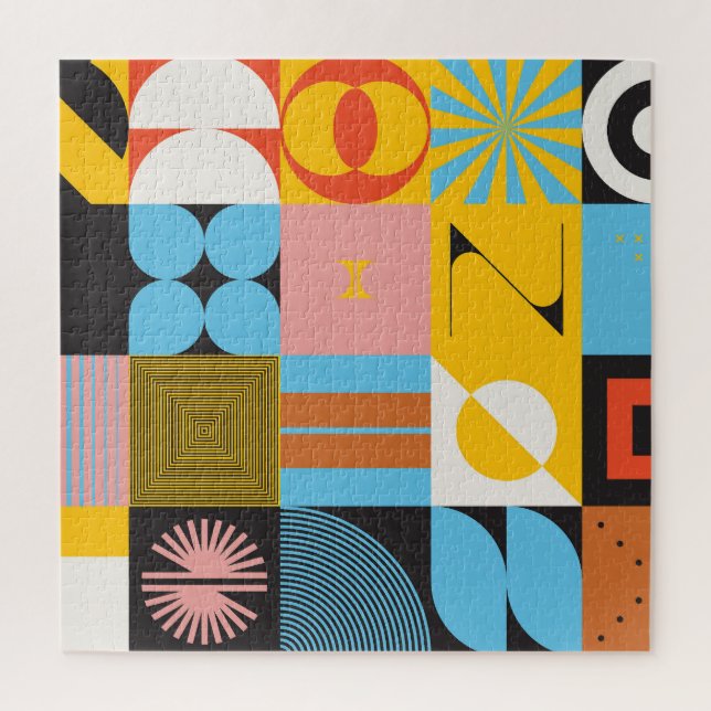 Neo-Modern Abstracts: Geometric Jazz Jigsaw Puzzle (Vertical)