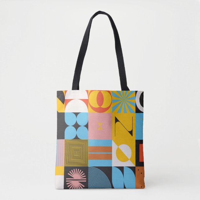 Neo-Modern Abstracts: Geometric Jazz Tote Bag (Front)