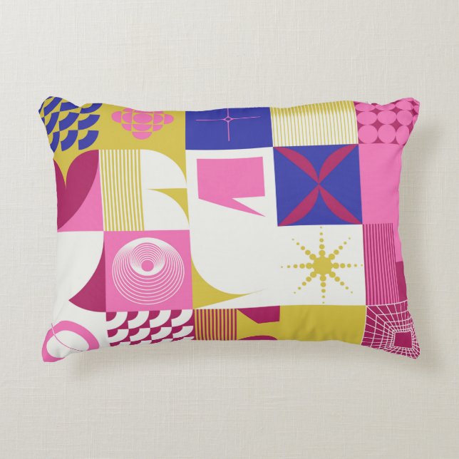 Neo Modernism artwork pattern made with abstract g Accent Pillow (Front)
