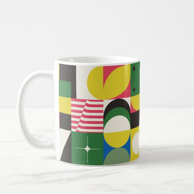 Neo Modernism artwork pattern made with abstract g Coffee Mug (Left)