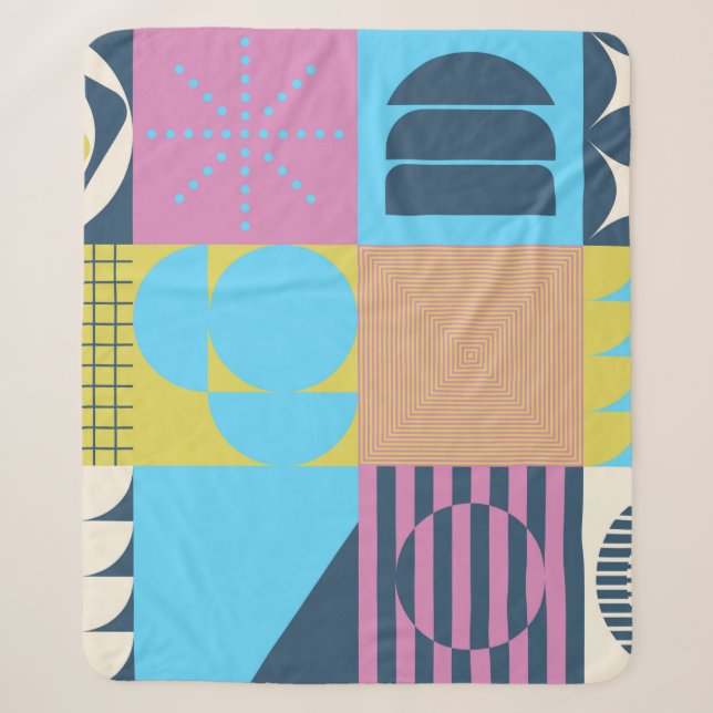 Neo Modernism artwork pattern made with abstract g Sherpa Blanket (Front)