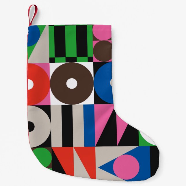Neo Modernism artwork pattern made with abstract g Small Christmas Stocking (Front)