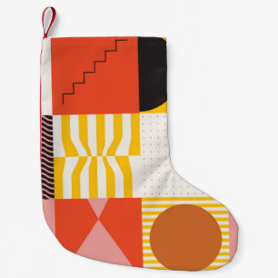 Neo Modernism artwork pattern made with abstract v Small Christmas Stocking
