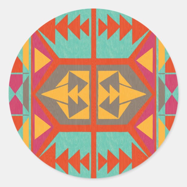 Neo Native Tribal Classic Round Sticker (Front)