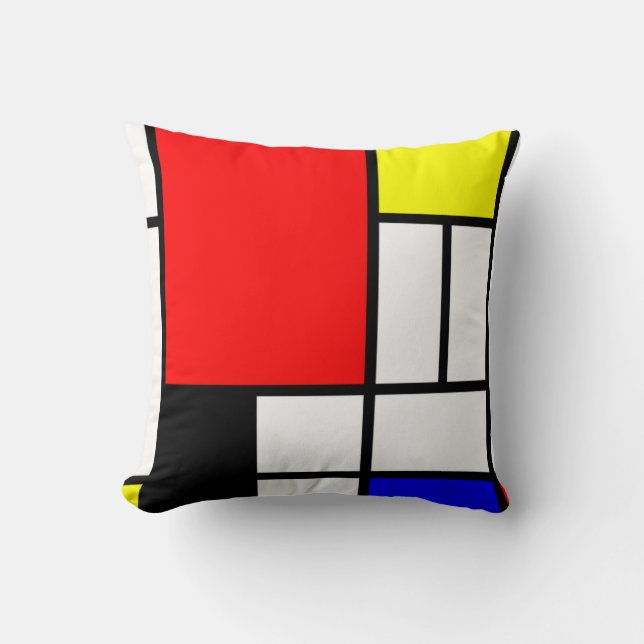 Neo-plasticism Mondrian style 3 modern Throw Pillow (Front)