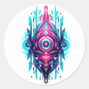 Neo-Tribal Sigil Classic Round Sticker