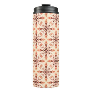 Neo Victorian Brown Fractal Pattern Thermal Tumbler