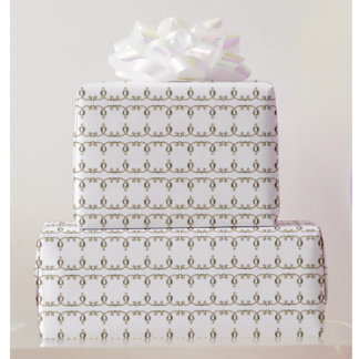 Neoclassical Gold Ornamental Lily Pattern Wedding  Wrapping Paper