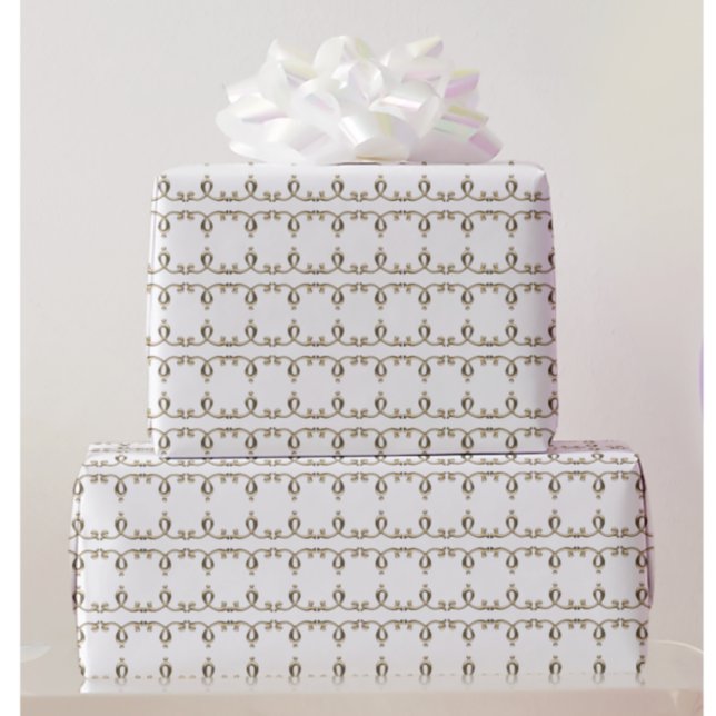 Neoclassical Gold Ornamental Lily Pattern Wedding  Wrapping Paper (Creator Uploaded)