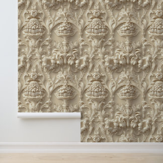Neoclassicism Flowered Tooth Dental Clinic Decor Wallpaper