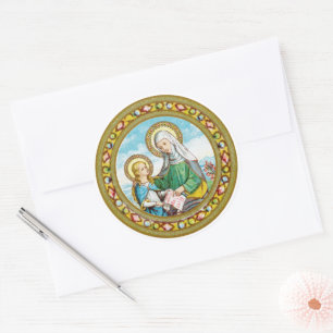 NeoGothic St. Anne and Young Mary (SAU 29) Classic Round Sticker