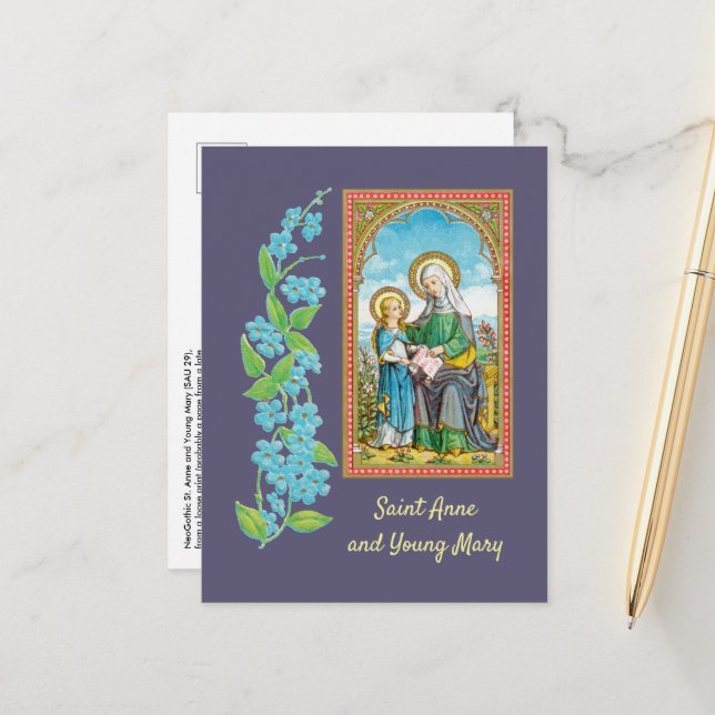 NeoGothic St. Anne and Young Mary (SAU 29) Postcard (Front/Back In Situ)