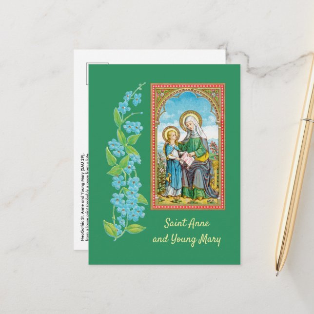 NeoGothic St. Anne and Young Mary (SAU 29) Postcard (Front/Back In Situ)