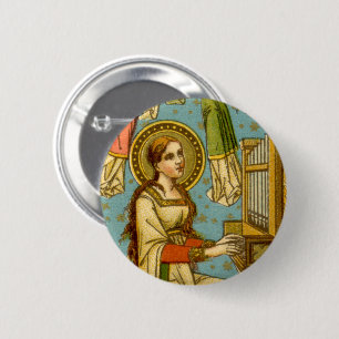 NeoGothic St. Cecilia of Rome (detail; BNG 02) 2 Inch Round Button
