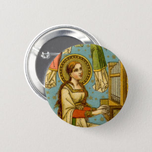 NeoGothic St. Cecilia of Rome (detail; BNG 02) 2 Inch Round Button