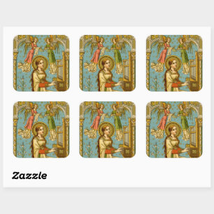 NeoGothic St. Cecilia of Rome (detail; BNG 02) Square Sticker