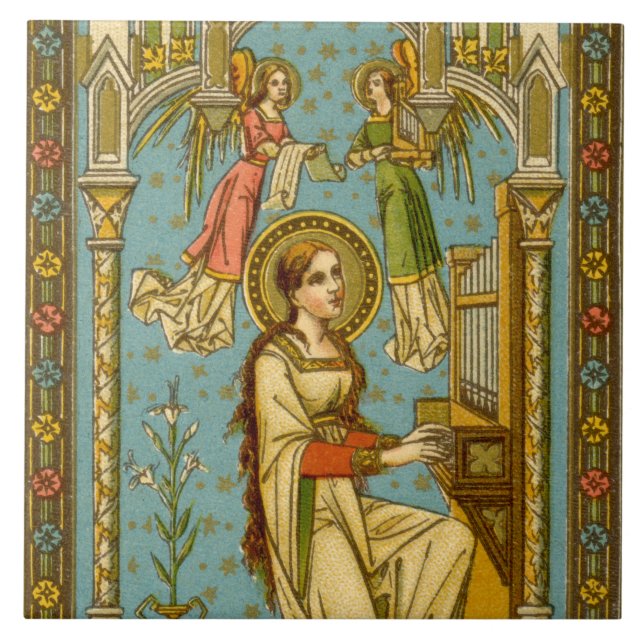 NeoGothic St. Cecilia of Rome (detail; BNG 02) Tile (Front)