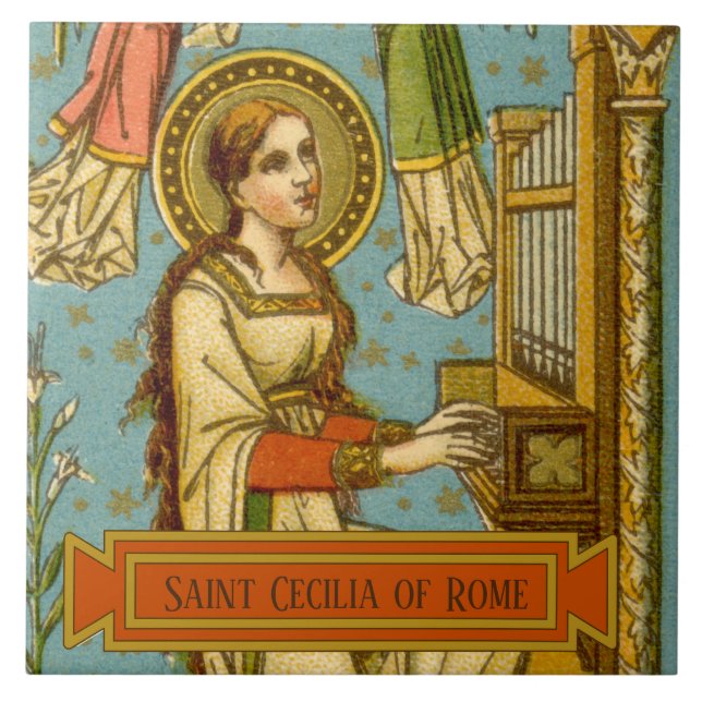 NeoGothic St. Cecilia of Rome (detail; BNG 02) Tile (Front)