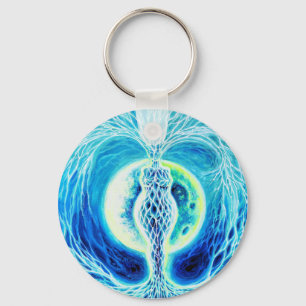 Neolithic goddess with moon keychain